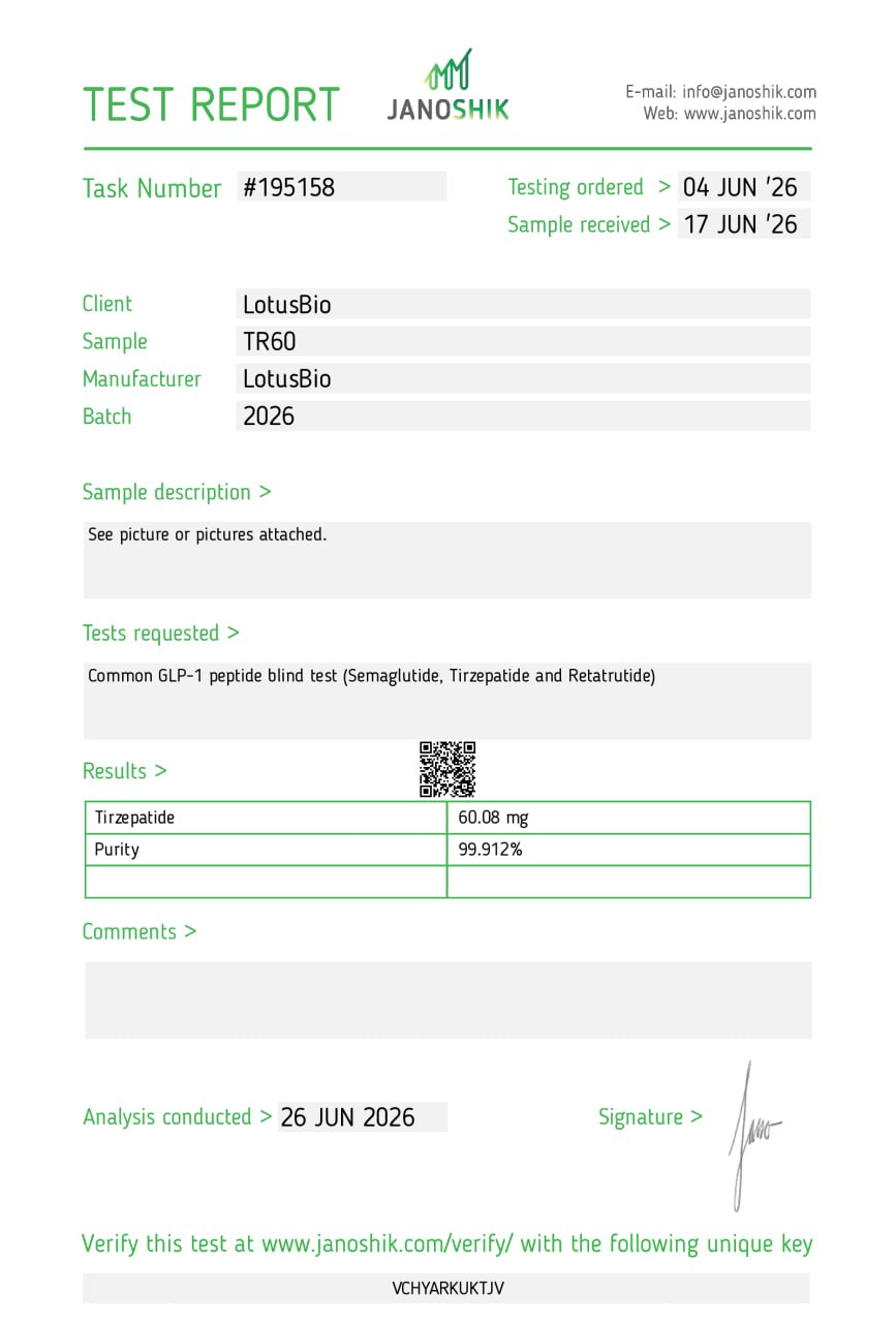 TR60 test report